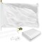 G128 Combo Pack: 5 Ft Tangle Free Aluminum Spinning Flagpole (White) & Solid White Color Flag 2.5x4 Ft, LiteWeave Pro Series Printed 150D Polyester | Pole with Flag Included